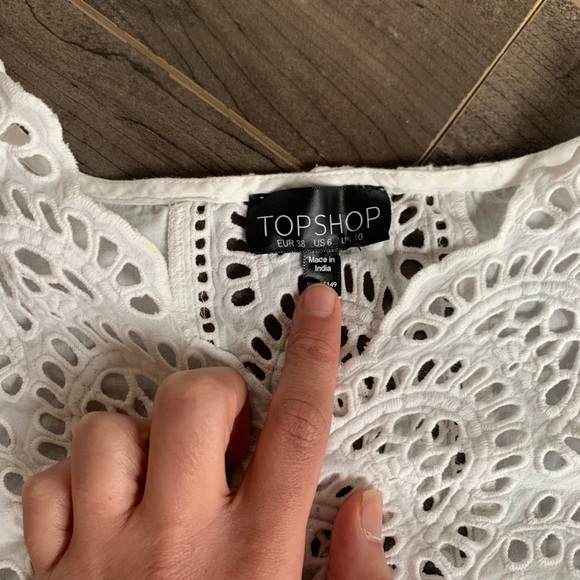 Topshop white linen top - Picture 2 of 4
